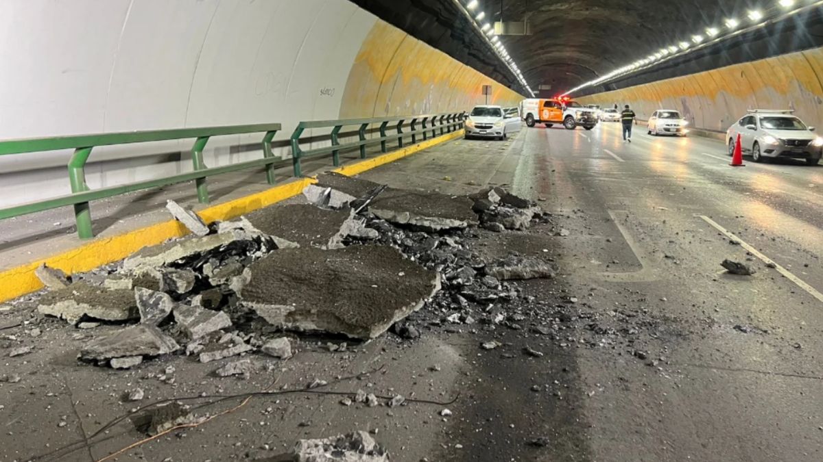 Caída de Concreto en el Túnel de la Loma Larga Desata Caos Vial