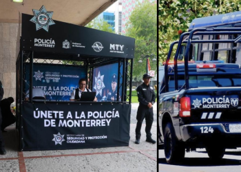 módulo de reclutamiento, policía de Monterrey, palacio municipal, punto clave, seguridad
