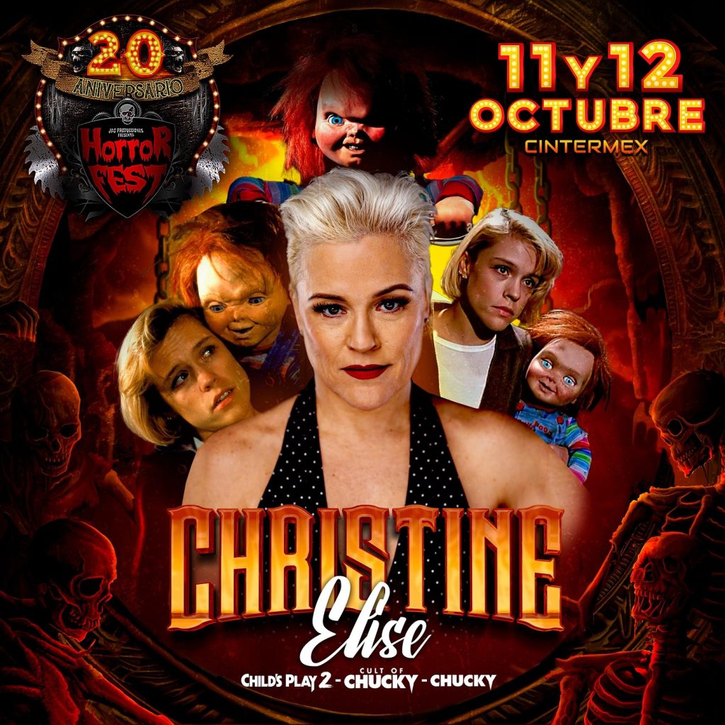 Christine Elise Monterrey Horror Fest 2025 actriz de Chucky festival de terror