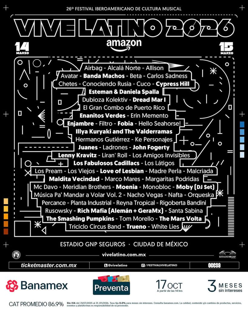 Vive Latino 2026 - Informe Regio Vive Latino 2026 cartel oficial boletos Estadio GNP festival musical México