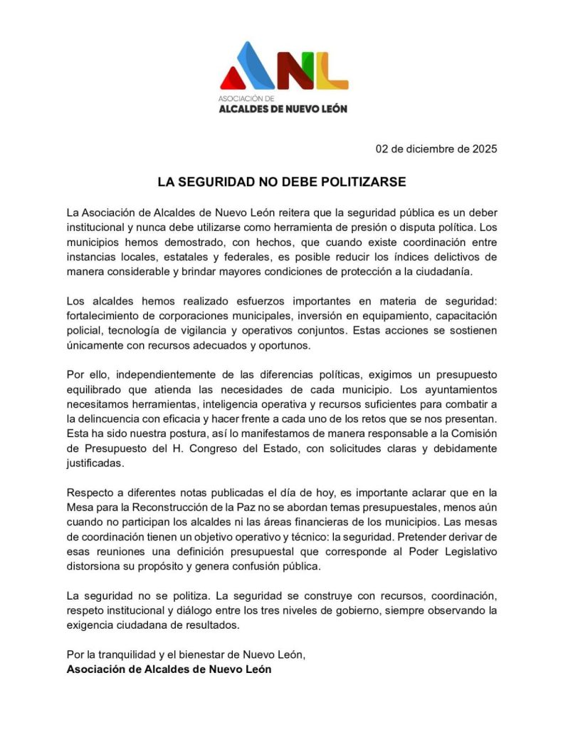 AsociaciÓn De Alcaldes Nuevo LeÓn Presupuesto 2026 - Informe Regio Informe Regio