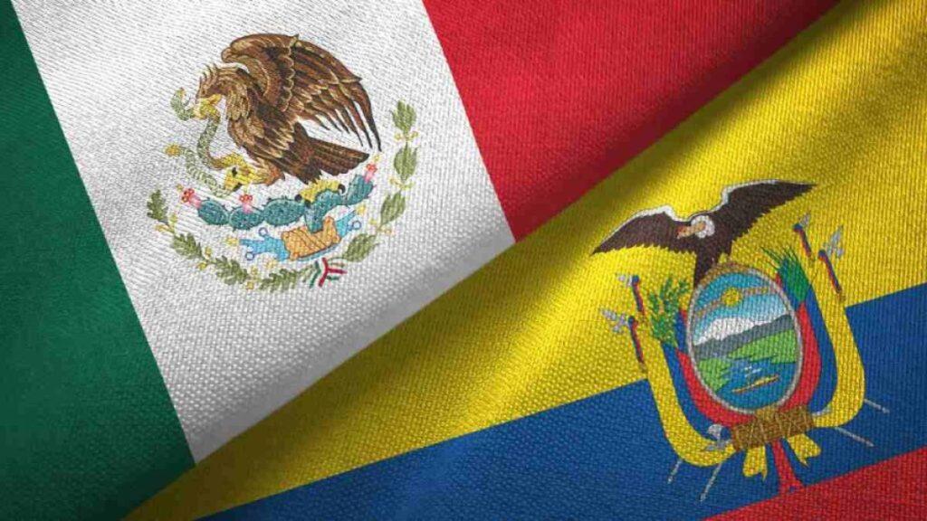 Overlap of Mexico greenwhitered with coat of arms and Ecuador yellow blue red with crest flags   Informe Regio