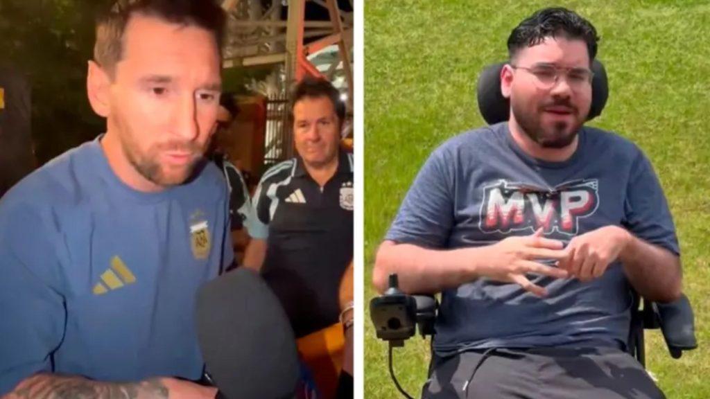 Lionel Messi defendió el espacio de un reportero en silla de ruedas   Informe Regio