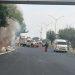 Un trailer se incendió tras volcar en la Carretera Nacional   Informe Regio