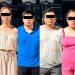 Arrancones-tiktok-monterrey-policía - Informe Regio Six adults stand side by side with black bars over their eyes posing outdoors in casual clothing with a dark vehicle in the background Informe Regio