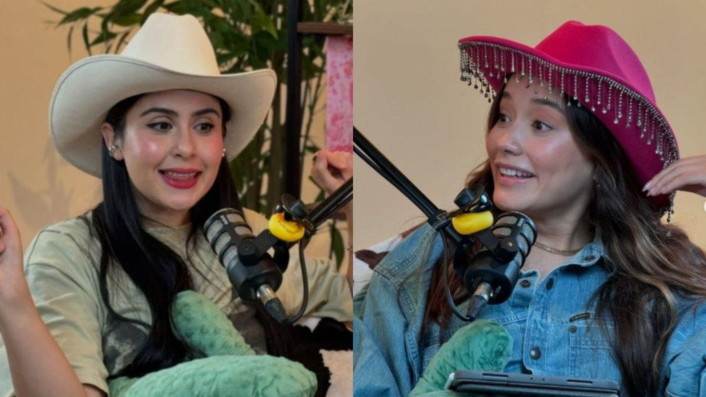Two women host a podcast in a split screen frame wearing cowboy hats and speaking into microphones with a plush toy nearby   Informe Regio