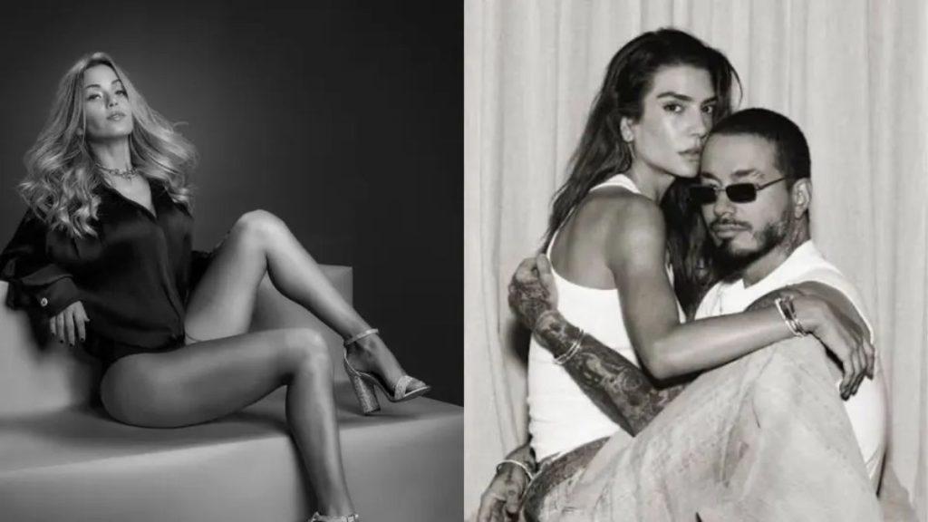 Two panel black and white image left panel shows a woman posing seated in a satin blouse and high heeled sandals right panel features a couple embracing the woman in a white top leaning on a tattooed man wearing sunglasses   Informe Regio