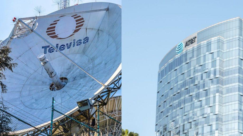 Informe-regio-televisa-fintech-compran-dos-mil-milloneesjpg - Informe Regio Split image a large satellite dish with Televisa logo on the left and a glassy ATT office building on the right Informe Regio